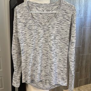 Lululemon Meant To Move Long Sleeve Tee in Tiger Space Dye Black White